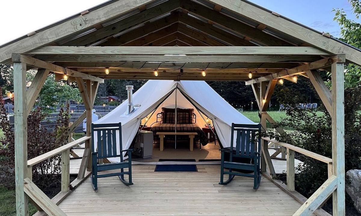 Turner RV Rental | Adult Only Bell Tent Perfect for a Romantic Getaway in Turner, Maine