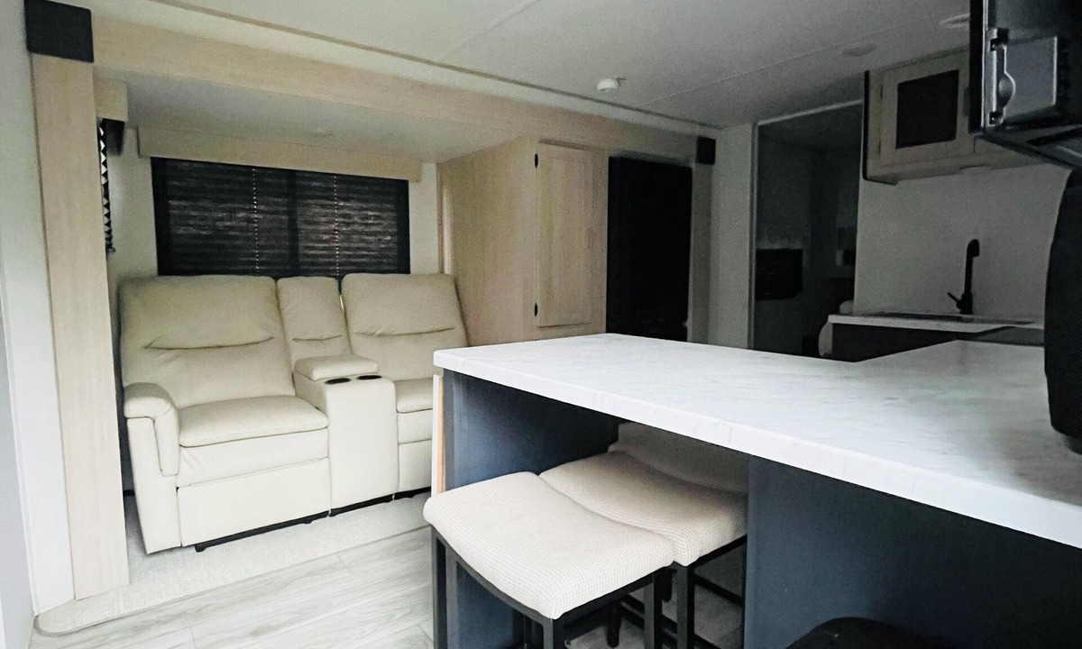 Crockett House | Get Cozy in Crockett with a Relaxing Stay in a 4 Person RV- Outdoor Fireplace