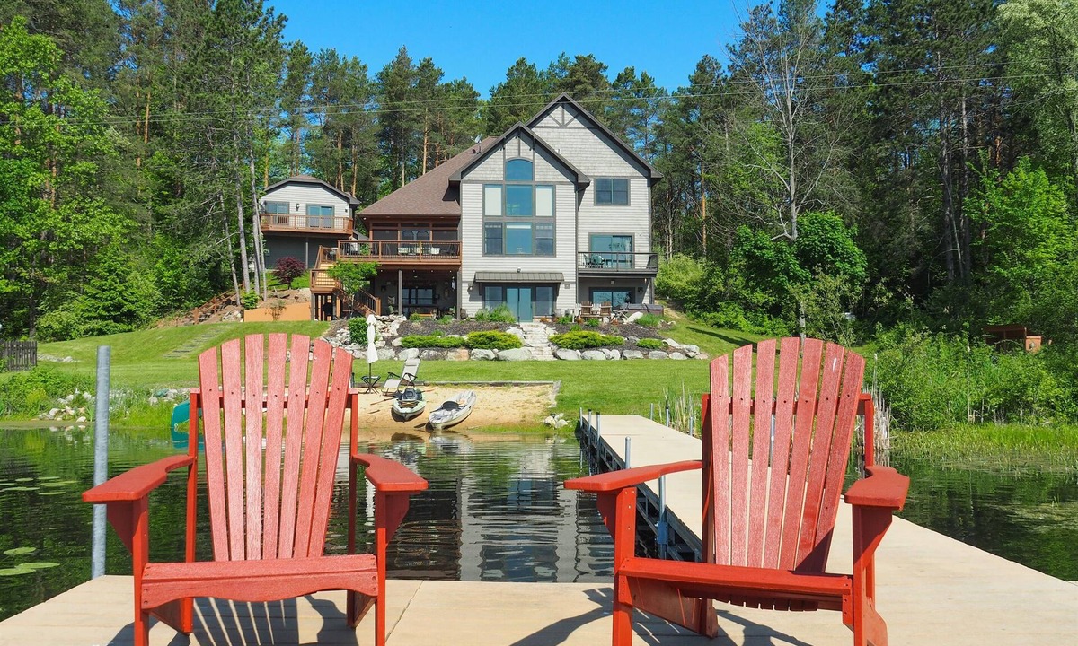 Big Rapids Cabin | Lakefront Lodge & Adjacent Carriage House-65 Acres-Private Lake, Gourmet Kitchen