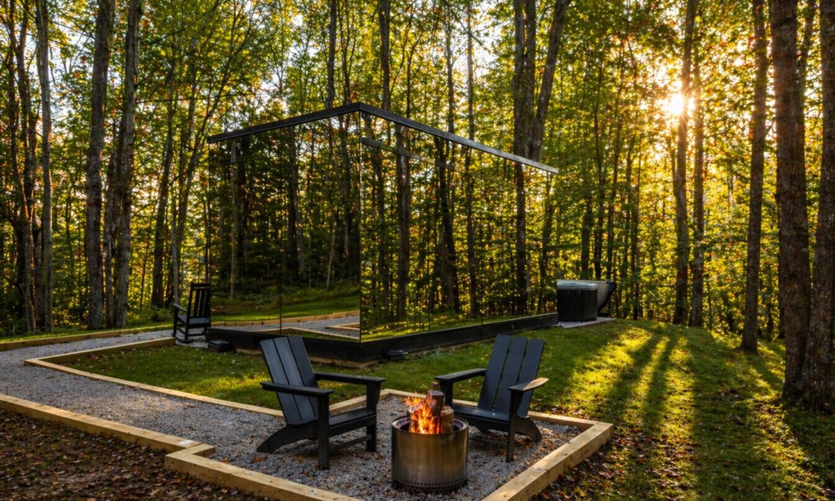 New Plymouth House | Romantic Mirrored Cabin w/Hot Tub & Sauna on 17 Private Acres