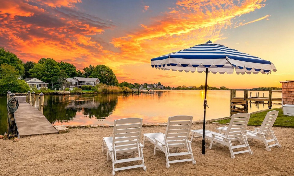 Kenyon Cottage | Stunning waterfront home with big yard & dock! Voted #1 rental in all of RI!