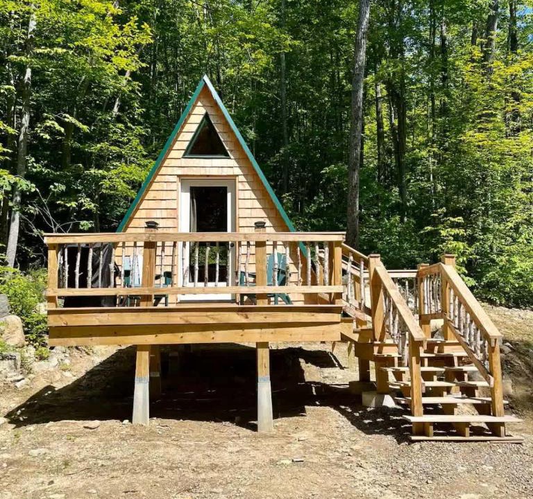 Stoneham House | White Mountains Forest A-Frame Stars Firepit
