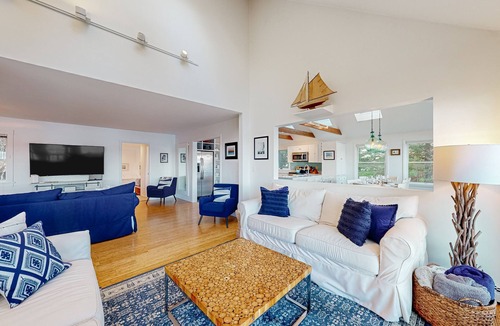 West Bath House | Amazing waterfront home with private deck, views, private dock, & fireplace