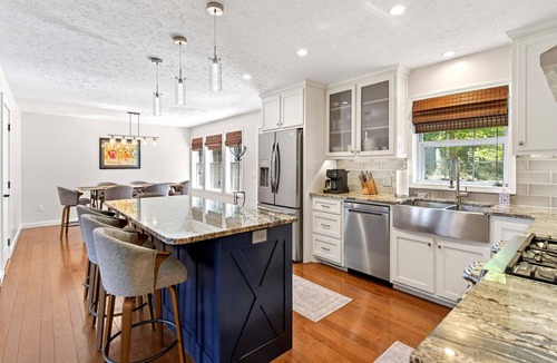 Forest Lake Heights House | Calm Water Cove | Private Dock on Lake James, Game Room, Fire Pit & Spa Suite — Dogs Welcome!