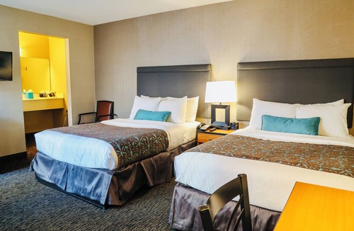 Downtown San Francisco Hotel | Central Motel SoMa Room with 2 Double Beds,Free Parking, Breakfast, Near Moscone