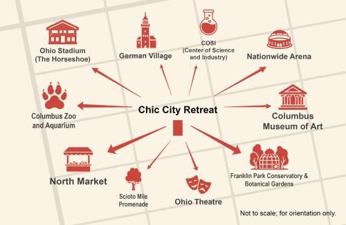 Near East Columbus Apartment | Chic City Retreat 93F