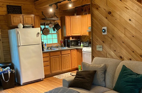 Phippsburg Cabin | Cozy log cabin! Enjoy Vacationland at its very best. Beaches, waterfall & trees