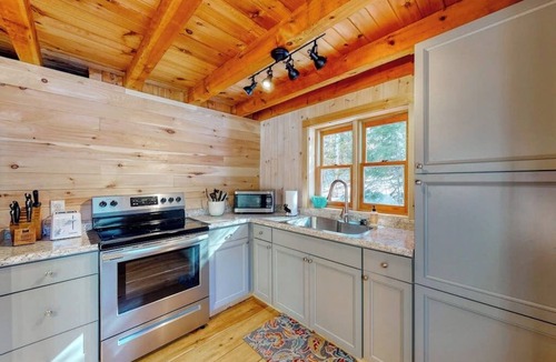 Greenville Cabin | Cozy woodsy Cabin w/a Deck, Firepit, Gas Grill, Free WiFi, & Full Kitchen