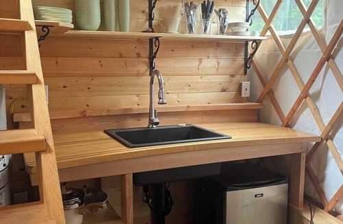 Haines Cabin | Cozy yurt in the forest-Pet-Friendly. Private In-Town Convenience