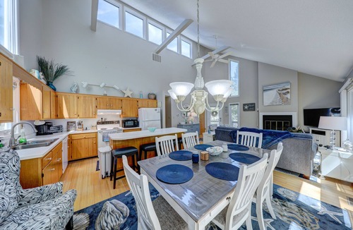 Sandpiper Pines House | Dog-friendly home close to the beach w/balcony, wood fireplace, gas grill, AC