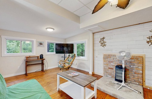 Augusta Cabin | Entire lakefront home on Togus Pond with decks, canoe, firepit & great view