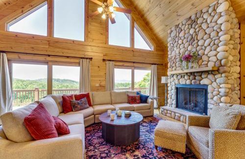 Vein Mountain House | Hot Tub, Game Room! Group-Friendly Nebo Cabin