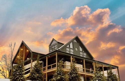 Ellijay Cabin | Luxury Mountain Retreat with Hot Tub, Sauna, and Theater