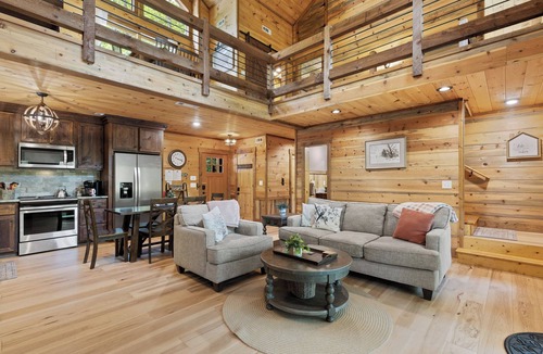 Mineral Bluff Cabin | Mobile Booking Special! Creekside-Private-Games-Firepit