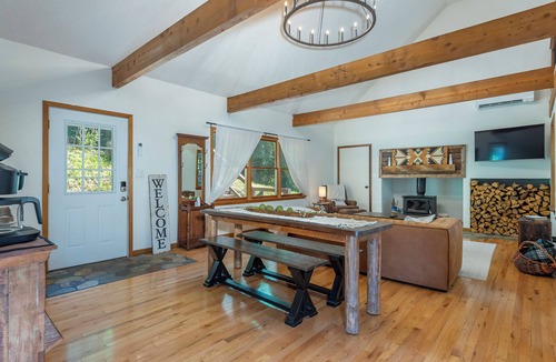 Burnsville Cabin | Mtn Cabin with Views, Hot Tub+Grill, Wood Stove, WiFi, Private & Close to Town.