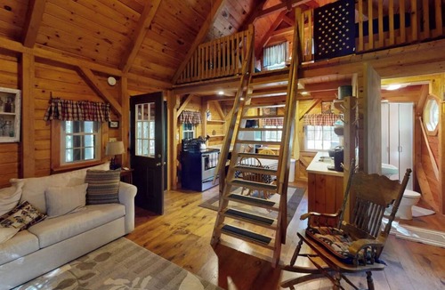 Lincoln Cabin | Quaint 1 Bedroom/1 Bath streamside Timber Frame cabin minutes from Lincoln, ME.