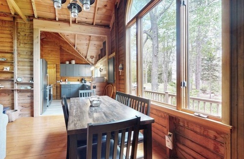 South Bristol Cabin | River view home w/lovely deck, views & fireplace