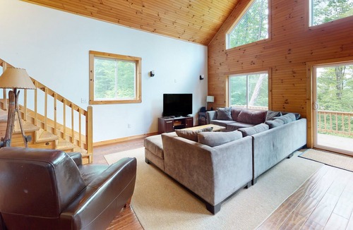 North Troy House | Shallow Brook | A-Frame house in Jay near Jay Peak Resort with grill, deck, W/D
