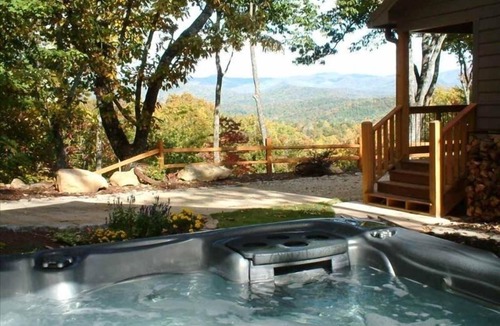 Ellijay Cabin | Stunning Mountain Views with Hot Tub Pavilion/Basketball court - Pet friendly!