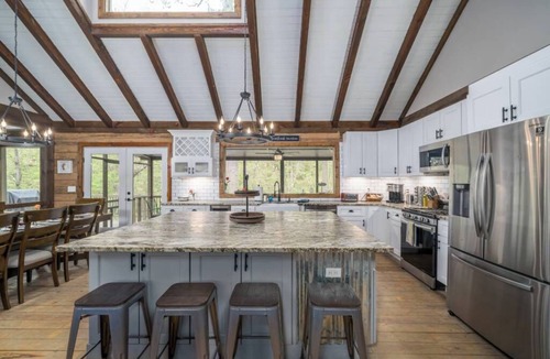Ellijay Cabin | The Grande Lodge- Riverfront, Fiber, HotTub, Fish, DogOK, Game Room, Movie Room