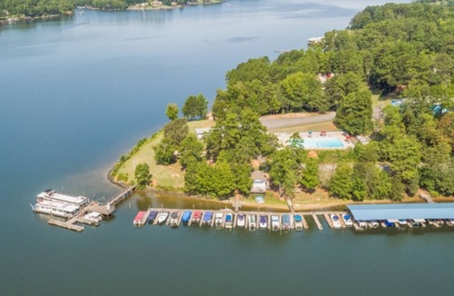 Steele Creek Cabin | Waterview Two Bedroom Cabin #26 at Long Cove Resort by RedAwning