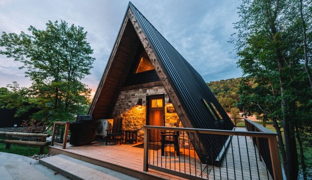 A-Frame Cabin on 95-acres with 2 private lakes