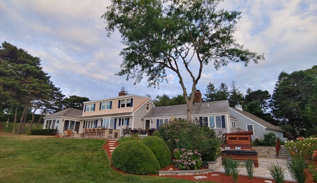Beachfront Cape w/ Dock Hot Tub Fire Pit Outdoor Kitchen Boats Kayaks - Pets Ok! in Chatham