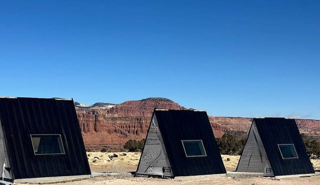 Dog-Friendly A-Frame Cabin with Incredible Red Rock Views in Teasdale, UT
