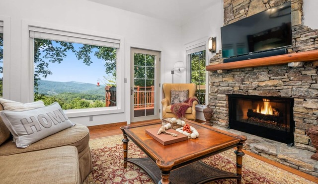 Exquisite views from this Mountain Air home near Asheville, Mt. Mitchell & more.