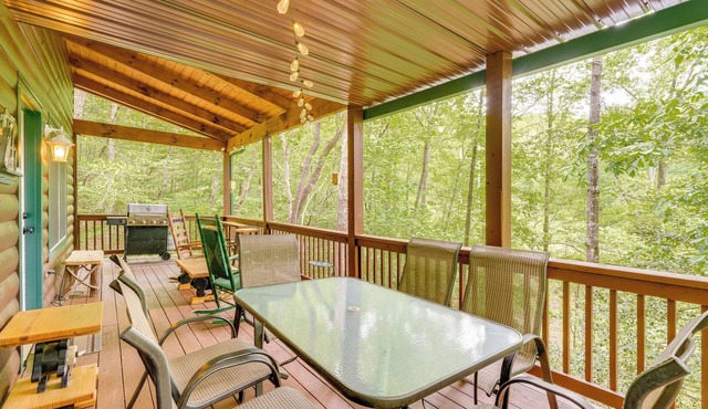 Game Room & 3-Story Deck at Lake Hiwassee Hideaway