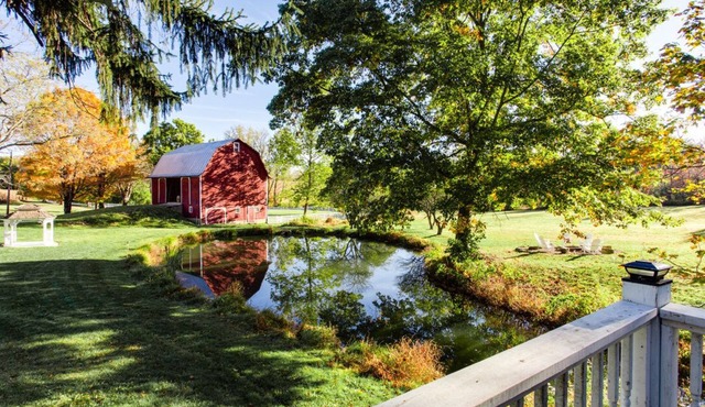 Historic 5-Acre Farmstay: Hot Tub, Sauna, Fishing Pond, Fire Pit, Pet-Friendly!