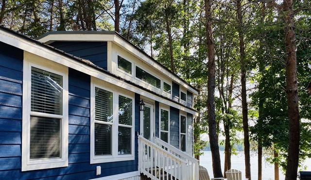 Lakefront Two Bedroom Tiny Home #15 on the lake at Long Cove Resort by RedAwning
