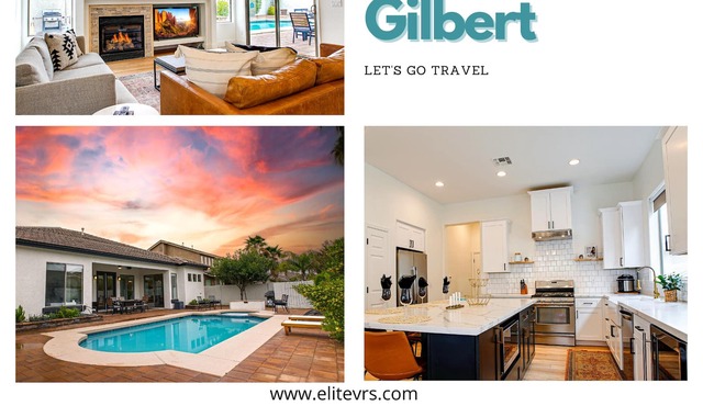 Luxurious Palms Gilbert! Heated Pool/Spa! Sleeps 9! Dog Friendly. in Gilbert
