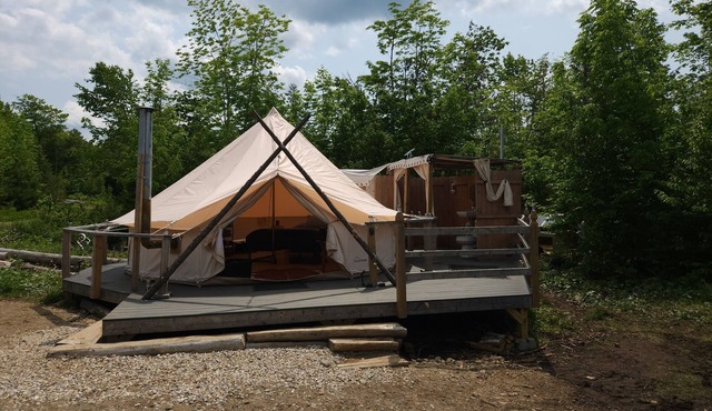Luxury Bell Tent with Outdoor Bathroom
