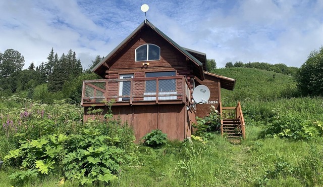 Modern private cabin on 2.27 acres overlooking the bay