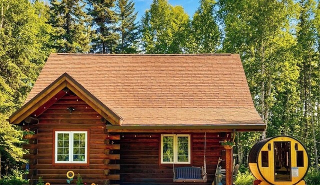 Northern Lights Escape: Authentic Log Cabin with Private Sauna Experience