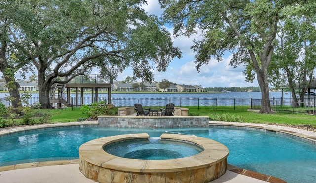 Pool & Spa | Lux Waterfront Home | 2 Primary Suites, 4 BR, Boat Dock & Views