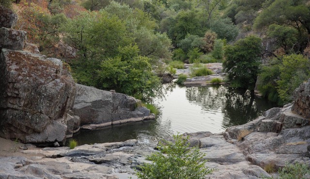 Private 40-acre retreat with creek, swimming hole, hot tub, fire pit, sleeps 19, dog-friendly, near golf & casinos.