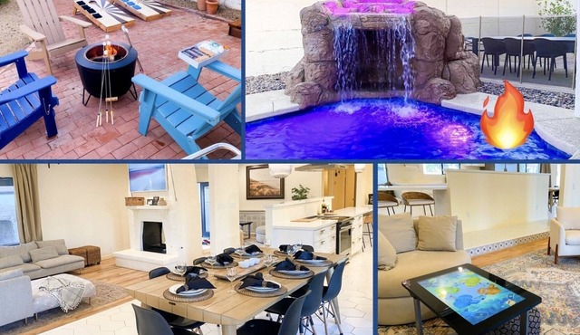 Private Free Heated Pool, Waterfall, 2 King Beds & Arcade Games!