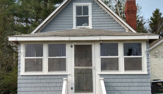 Rustic, two-story, clapboard cottage, field view, Pet-friendly, Downeast Maine